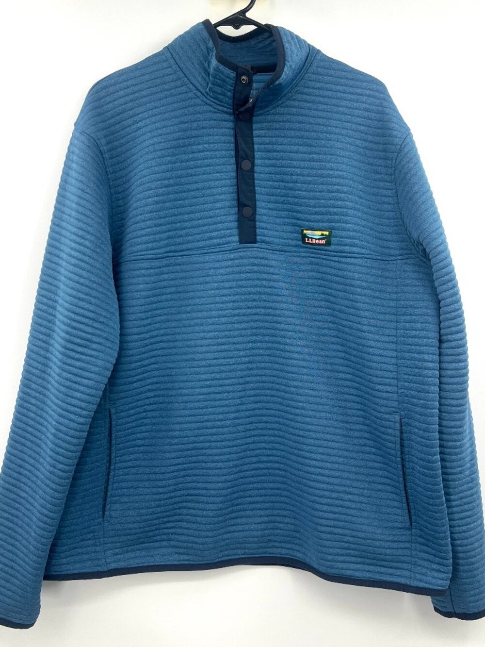 L.L. Bean Quarter Snap Blue Slightly Fitted Sweatshirt Men's XL Tall